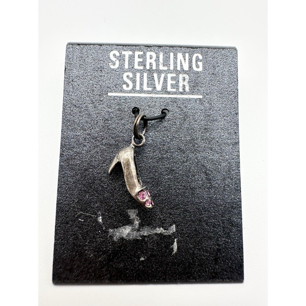 Vintage Sterling Silver Rhinestone High Heel Charm